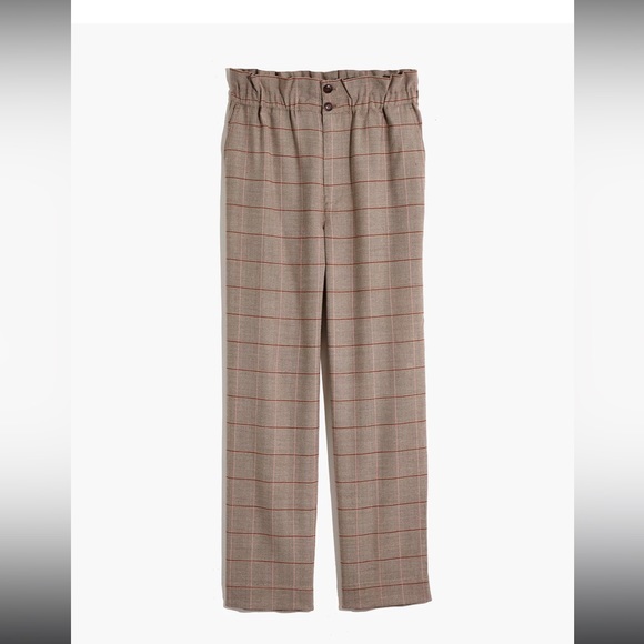 Madewell Paperbag Tapered Pants in Glen Plaid - Picture 1 of 5